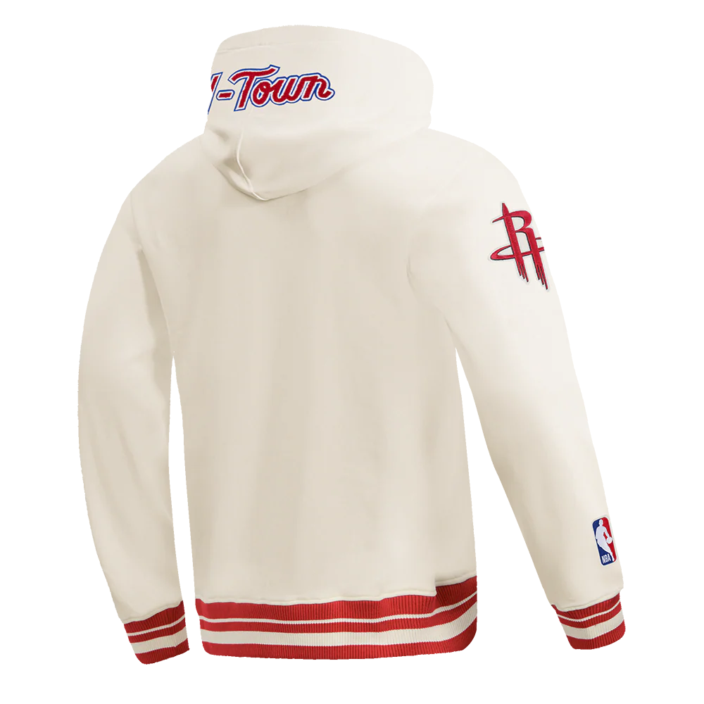 NBA HOUSTON ROCKETS CITY EDITION 25-26 MEN'S RIB FLC PO HOODIE (EGGSHELL/ RED) - Image 6