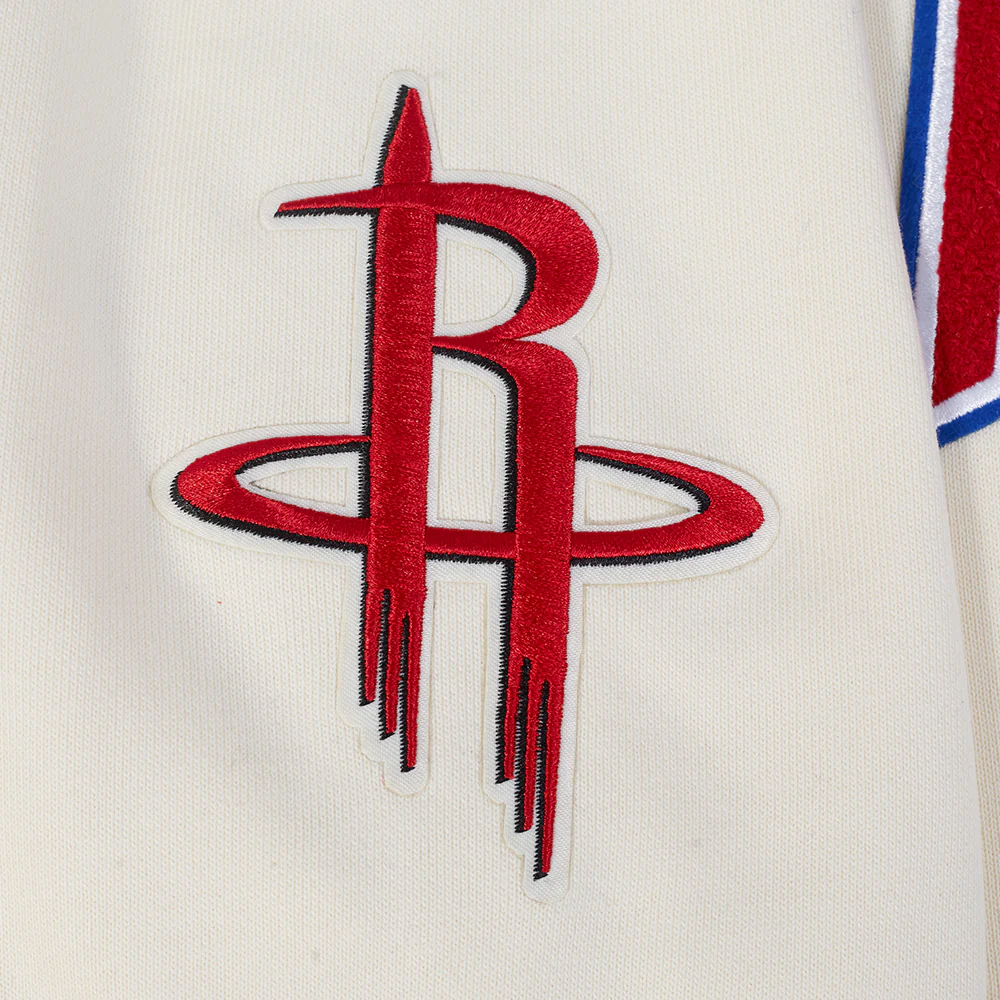 NBA HOUSTON ROCKETS CITY EDITION 25-26 MEN'S RIB FLC PO HOODIE (EGGSHELL/ RED) - Image 7