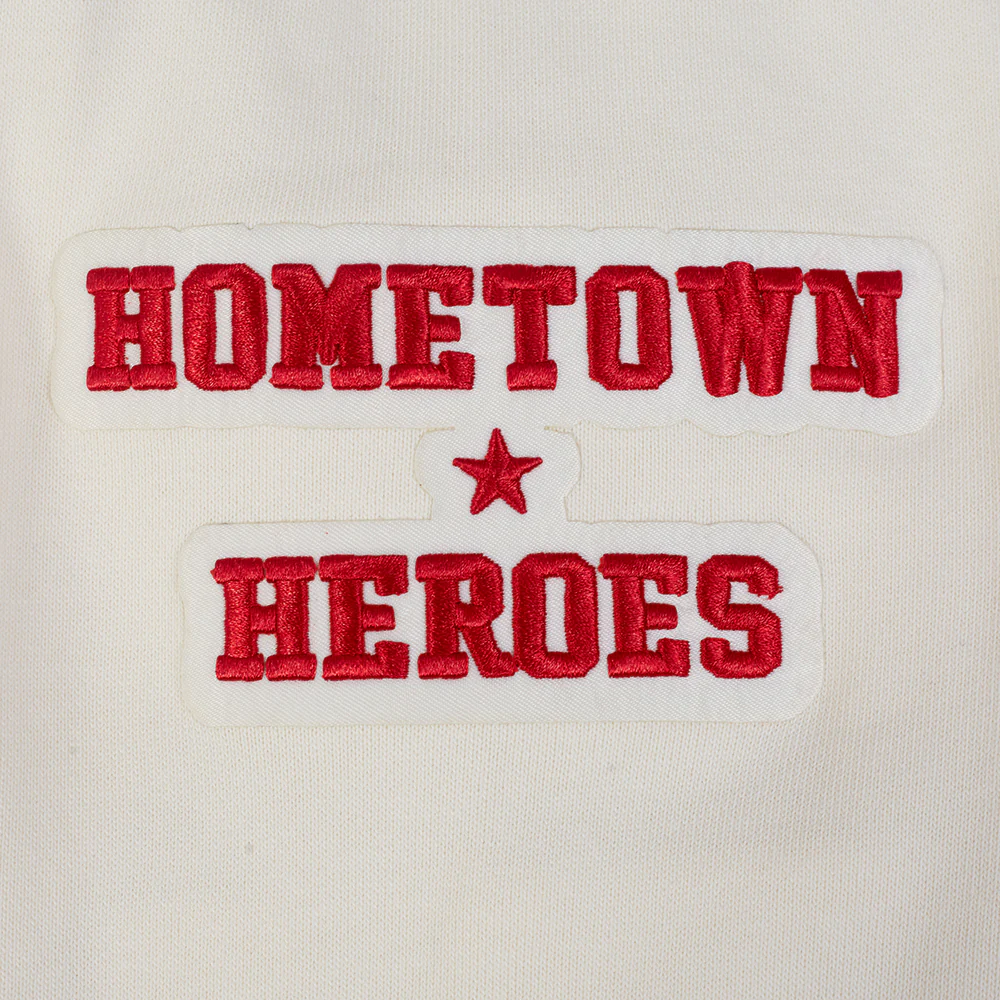 NBA HOUSTON ROCKETS CITY EDITION 25-26 MEN'S RIB FLC PO HOODIE (EGGSHELL/ RED) - Image 8