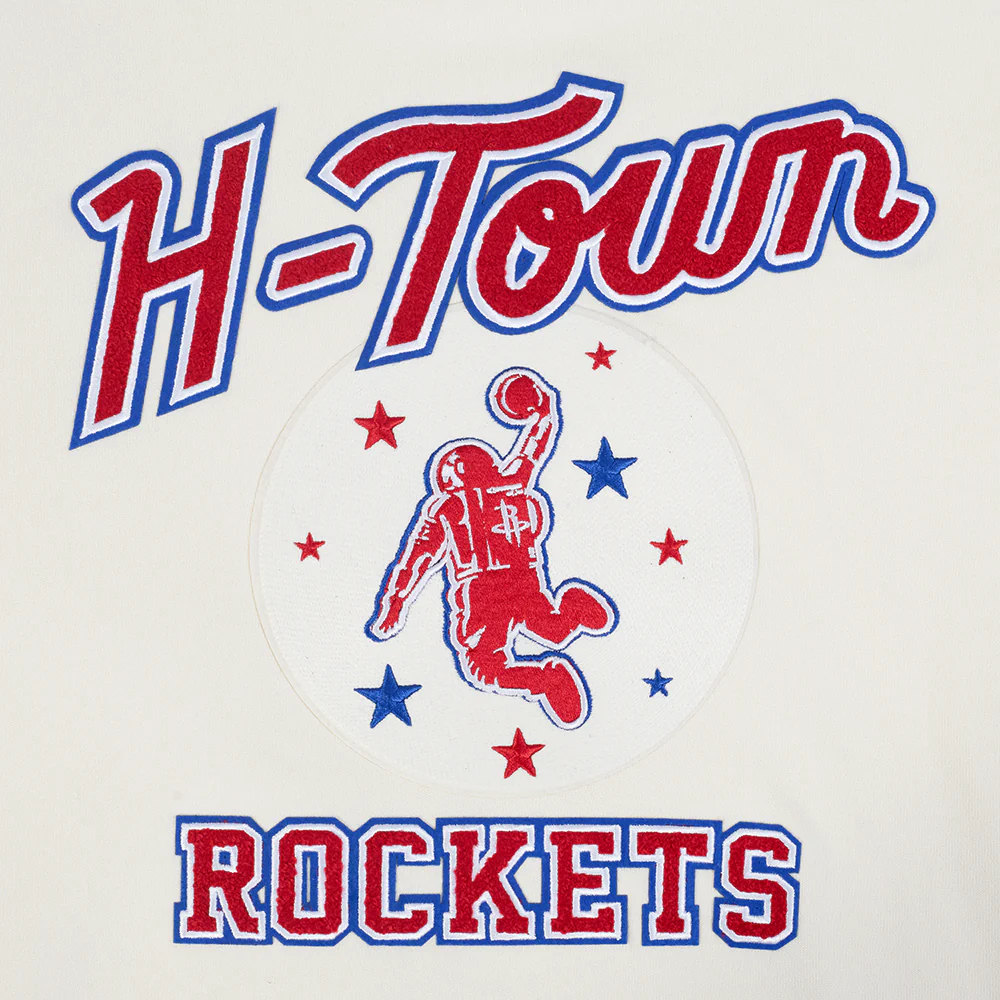 NBA HOUSTON ROCKETS CITY EDITION 25-26 MEN'S RIB FLC PO HOODIE (EGGSHELL/ RED) - Image 9
