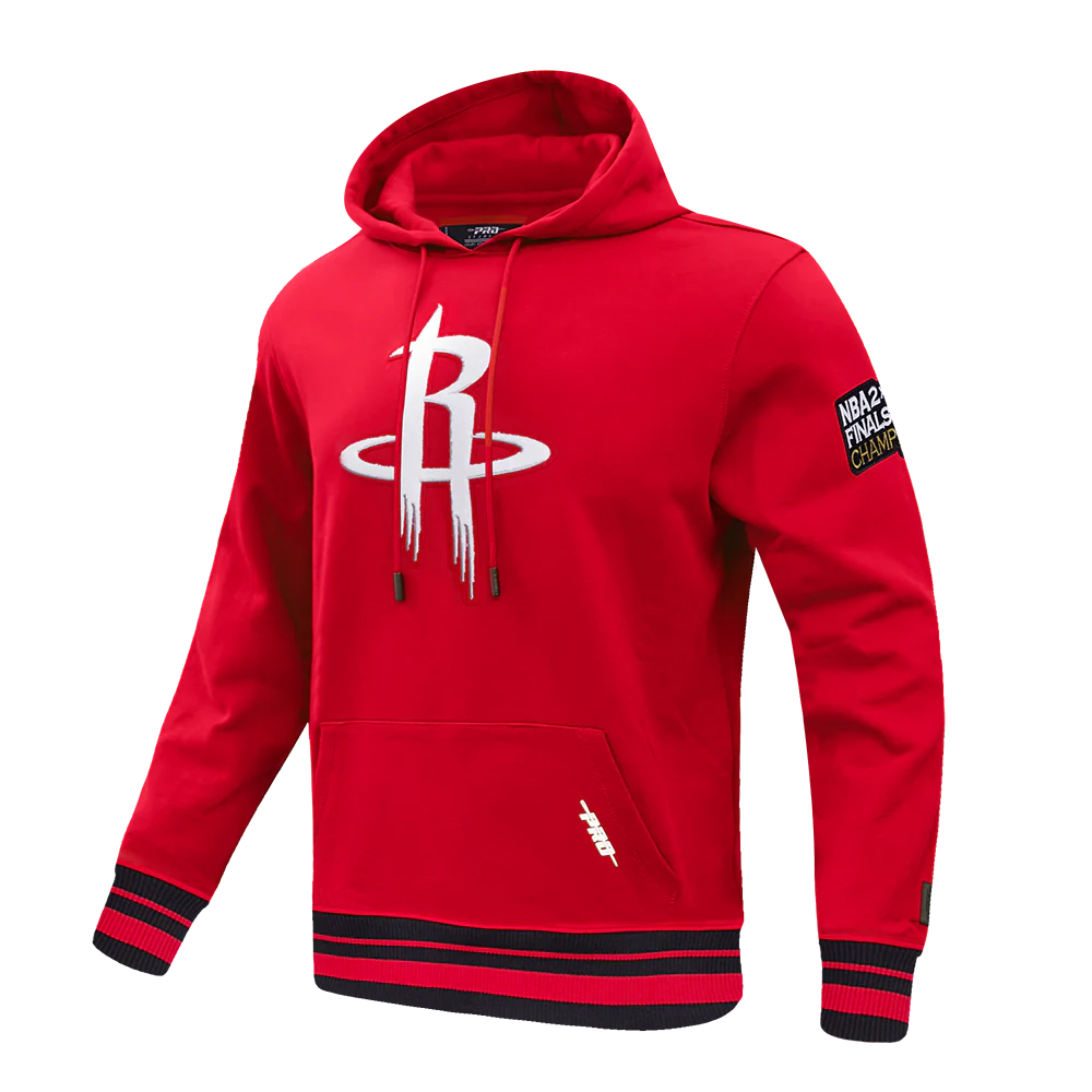 NBA HOUSTON ROCKETS RETRO CLASSIC MEN'S PULLOVER HOODIE (RED/BLACK) - Image 2