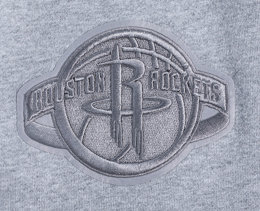 NBA HOUSTON ROCKETS NEUTRAL MEN'S DROP SHOULDER PULLOVER HOODIE (DARK HEATHER GRAY) - Image 7