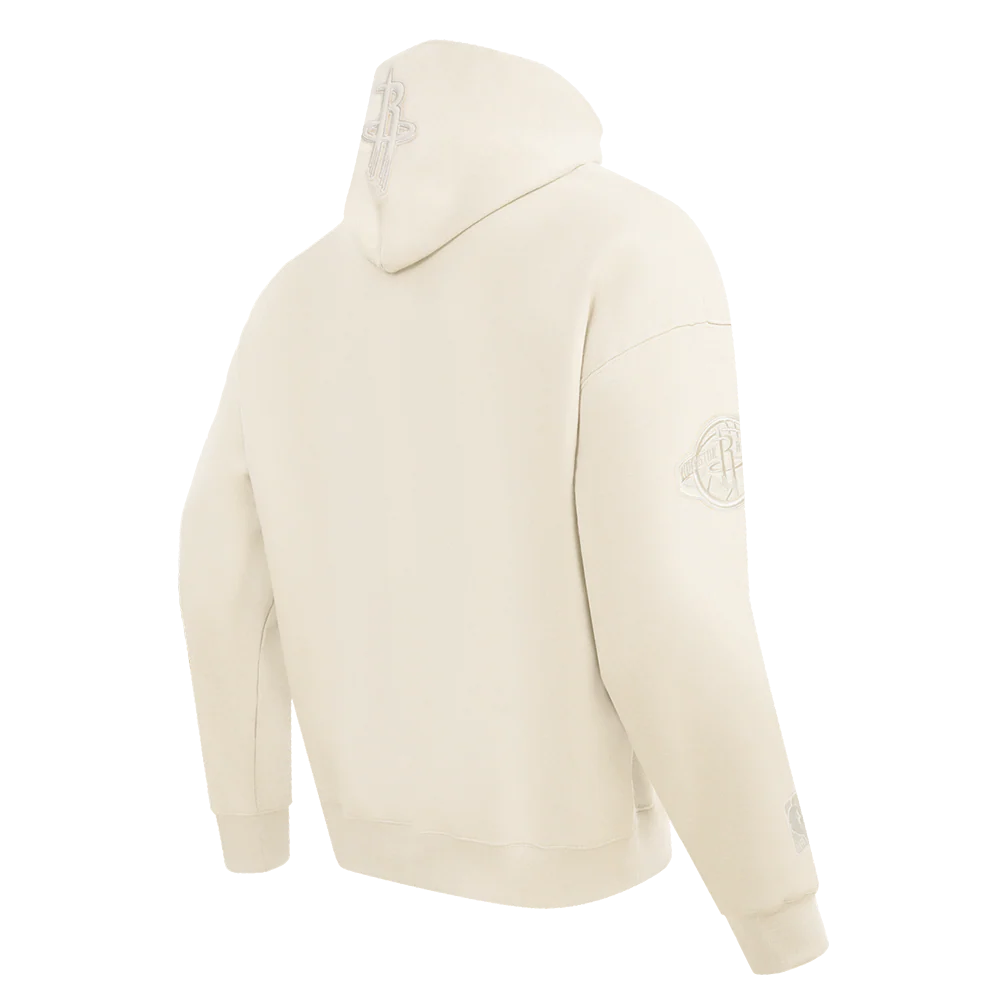 NBA HOUSTON ROCKETS NEUTRAL MEN'S DROP SHOULDER PULLOVER HOODIE (EGGSHELL) - Image 4