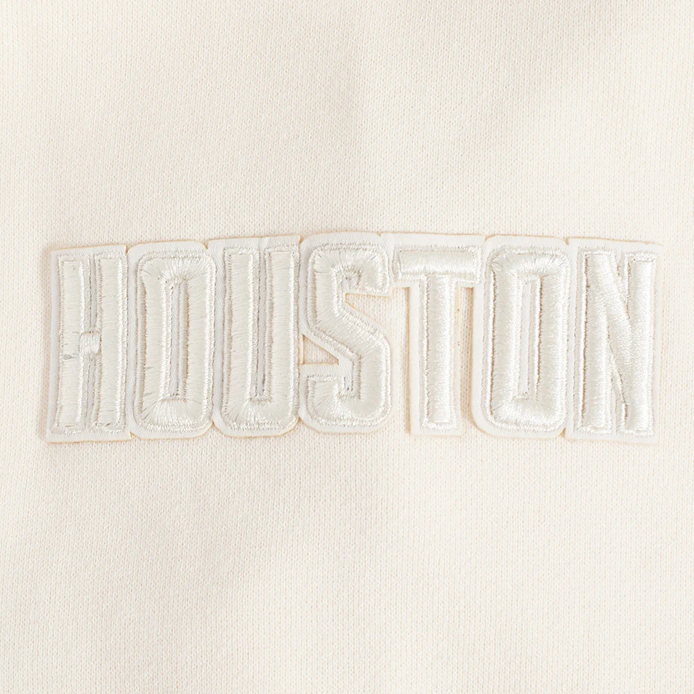 NBA HOUSTON ROCKETS NEUTRAL MEN'S DROP SHOULDER PULLOVER HOODIE (EGGSHELL) - Image 5