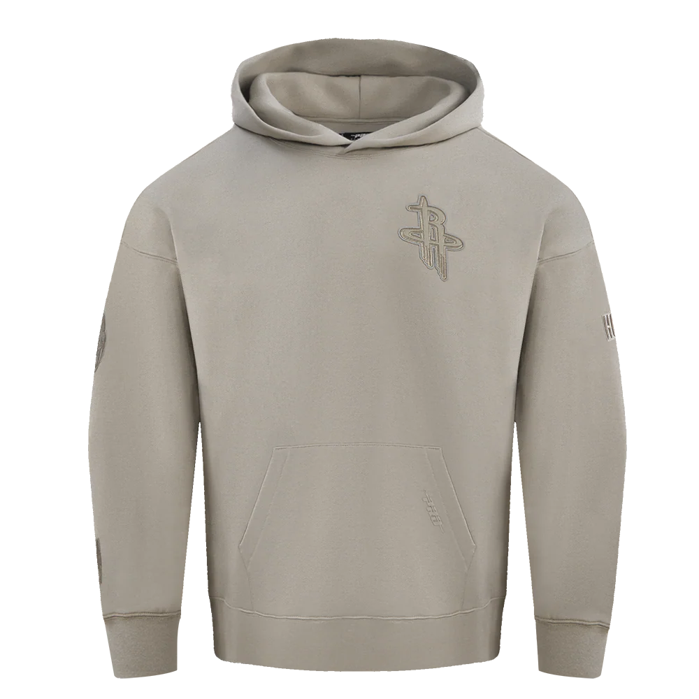 NBA HOUSTON ROCKETS NEUTRAL MEN'S DROP SHOULDER PULLOVER HOODIE (TAUPE) - Image 3