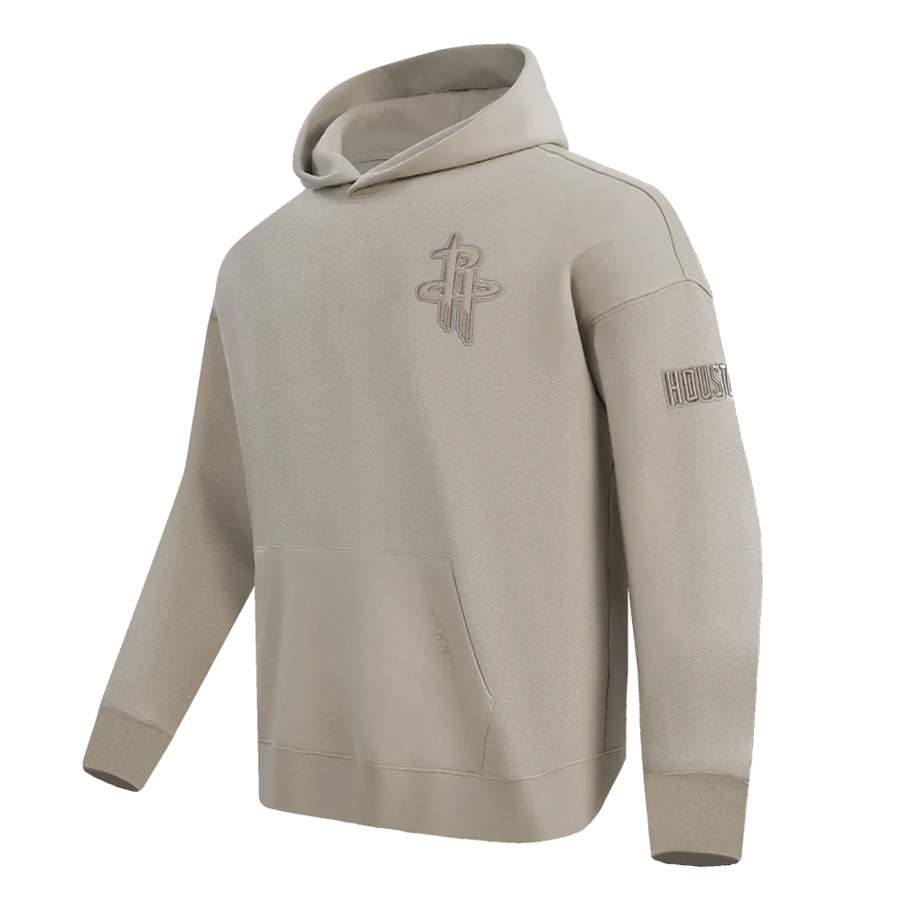 NBA HOUSTON ROCKETS NEUTRAL MEN'S DROP SHOULDER PULLOVER HOODIE (TAUPE) - Image 4