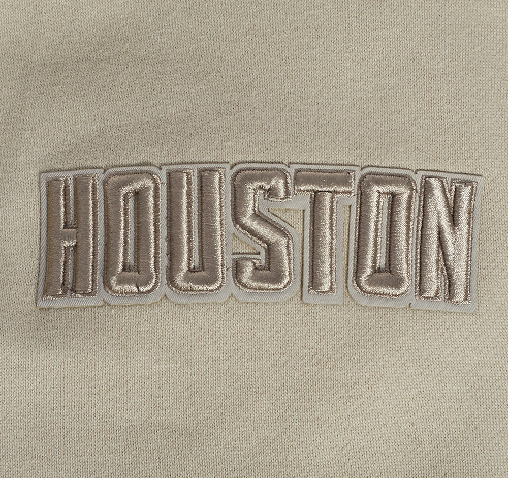 NBA HOUSTON ROCKETS NEUTRAL MEN'S DROP SHOULDER PULLOVER HOODIE (TAUPE) - Image 9