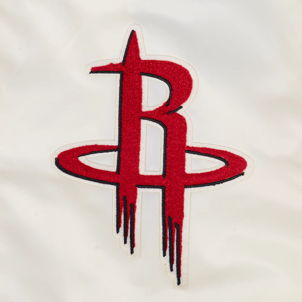 HOUSTON ROCKETS BEST OF MEN'S RIB SATIN JACKET (EGGSHELL/ RED) - Image 8