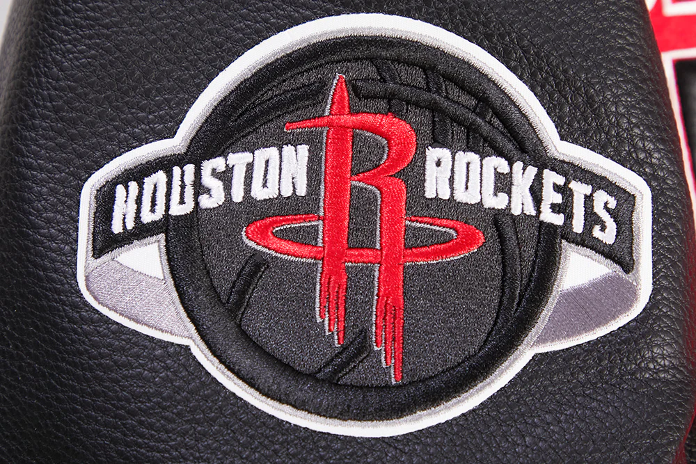 NBA HOUSTON ROCKETS RETRO CLASSIC MEN'S RIB WOOL VARSITY JACKET (RED/BLACK) - Image 9