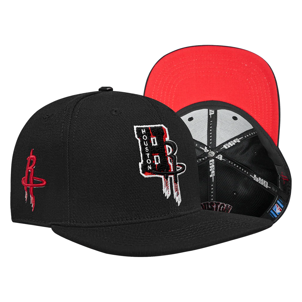 NBA HOUSTON ROCKETS MASHUP UNISEX WOOL SNAPBACK HAT (BLACK) - Image 8
