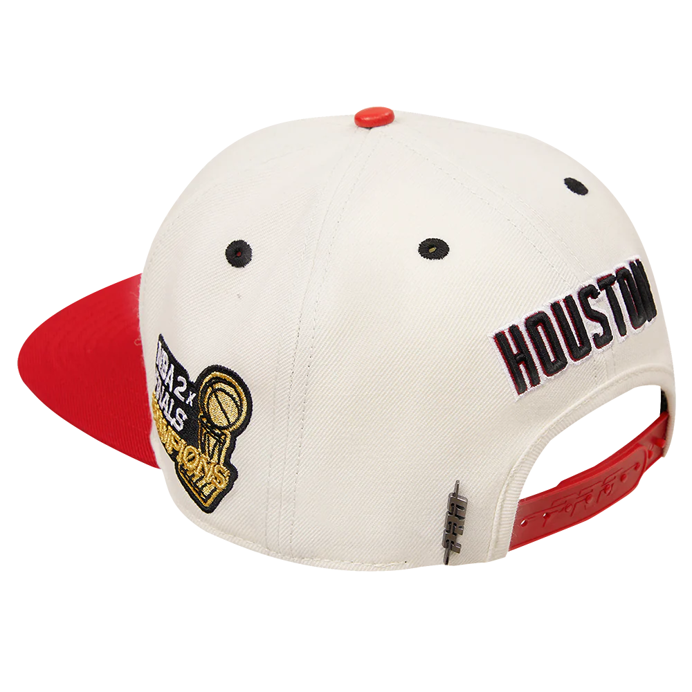 NBA HOUSTON ROCKETS RETRO CLASSIC UNISEXS PRIMARY LOGO WOOL SNAPBACK (EGGSHELL/ RED) - Image 3