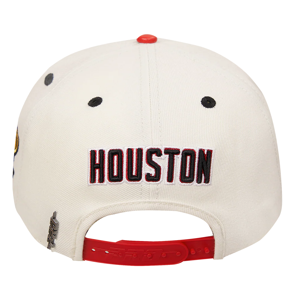 NBA HOUSTON ROCKETS RETRO CLASSIC UNISEXS PRIMARY LOGO WOOL SNAPBACK (EGGSHELL/ RED) - Image 4