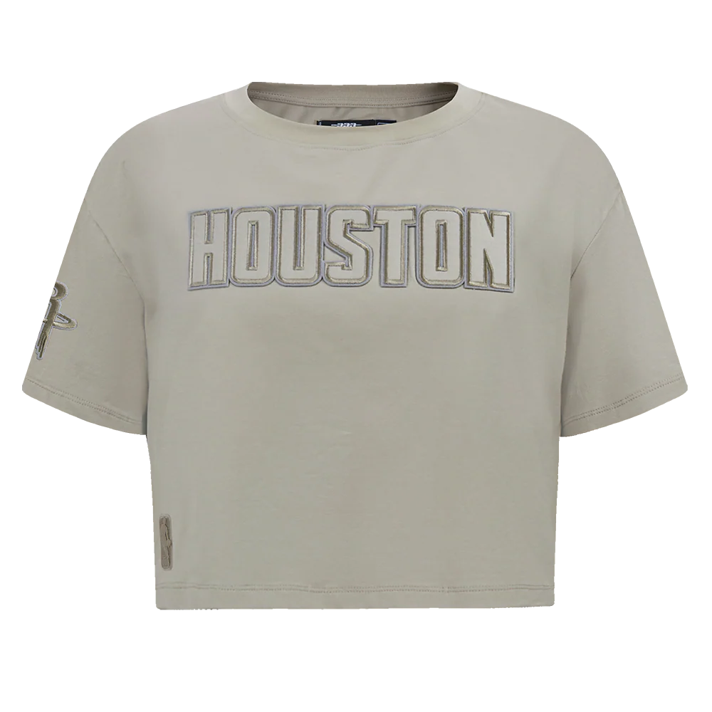 NBA HOUSTON ROCKETS NEUTRAL WOMEN'S BOXY TEE (TAUPE) - Image 3
