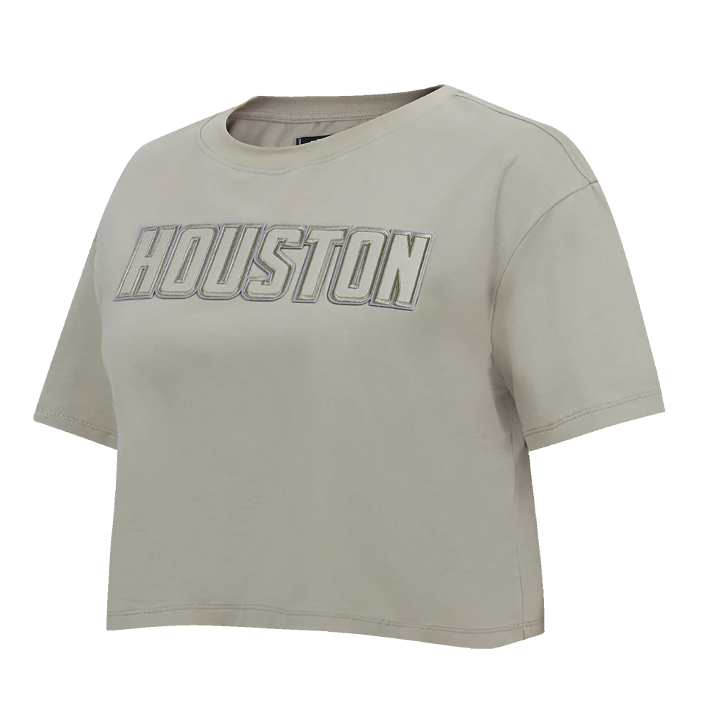 NBA HOUSTON ROCKETS NEUTRAL WOMEN'S BOXY TEE (TAUPE) - Image 4