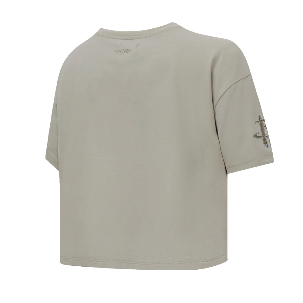 NBA HOUSTON ROCKETS NEUTRAL WOMEN'S BOXY TEE (TAUPE) - Image 6