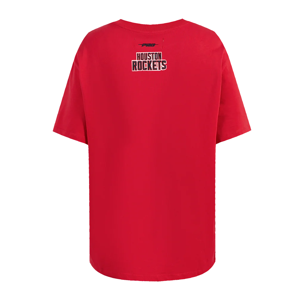 NBA HOUSTON ROCKETS SCRIPT TAIL WOMEN'S BOYFRIEND TEE (RED) - Image 4
