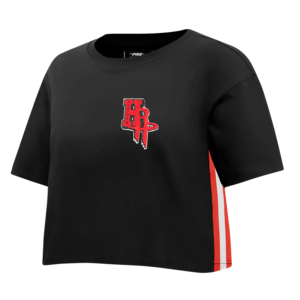NBA HOUSTON ROCKETS MASHUP WOMEN'S BOXY TEE (BLACK) - Image 4