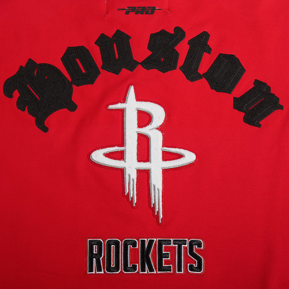 NBA HOUSTON ROCKETS OLD ENGLISH WOMEN'S SJ BOXY TEE (RED) - Image 9