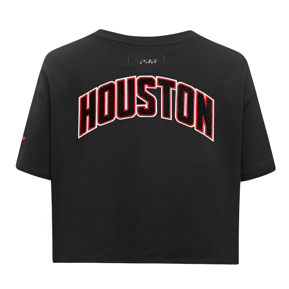 NBA HOUSTON ROCKETS CLASSIC WOMEN'S BOXY TEE (BLACK) - Image 3