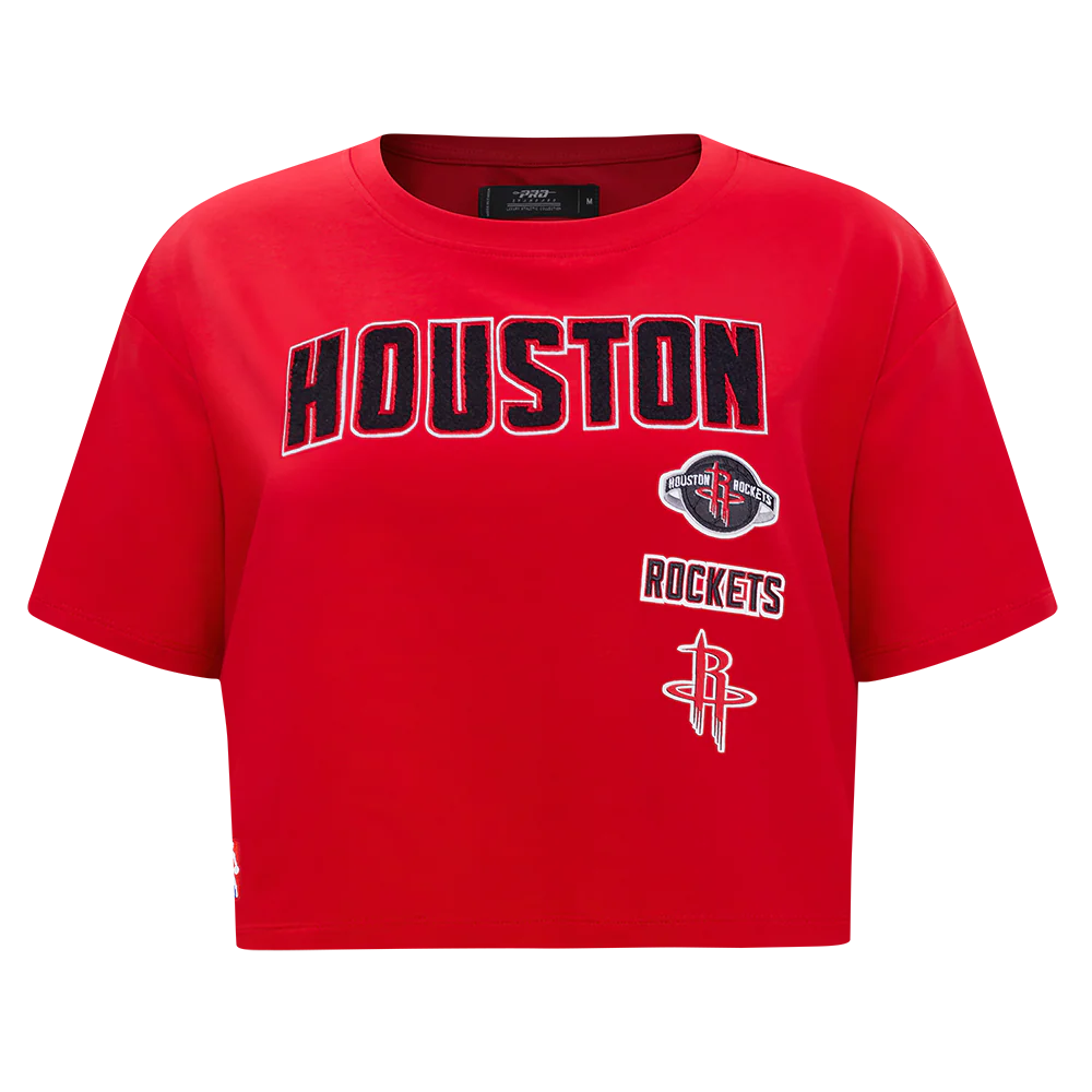 NBA HOUSTON ROCKETS RETRO CLASSIC WOMEN'S BOXY TEE (RED) - Image 3
