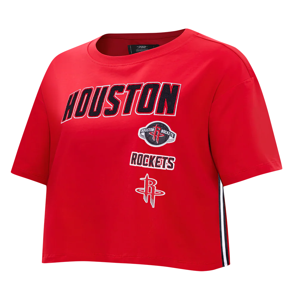 NBA HOUSTON ROCKETS RETRO CLASSIC WOMEN'S BOXY TEE (RED) - Image 4