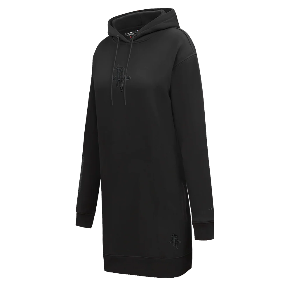 NBA HOUSTON ROCKETS TRIPLE BLACK WOMEN'S FLC HOODIE DRESS (TRIPLE BLACK) - Image 5