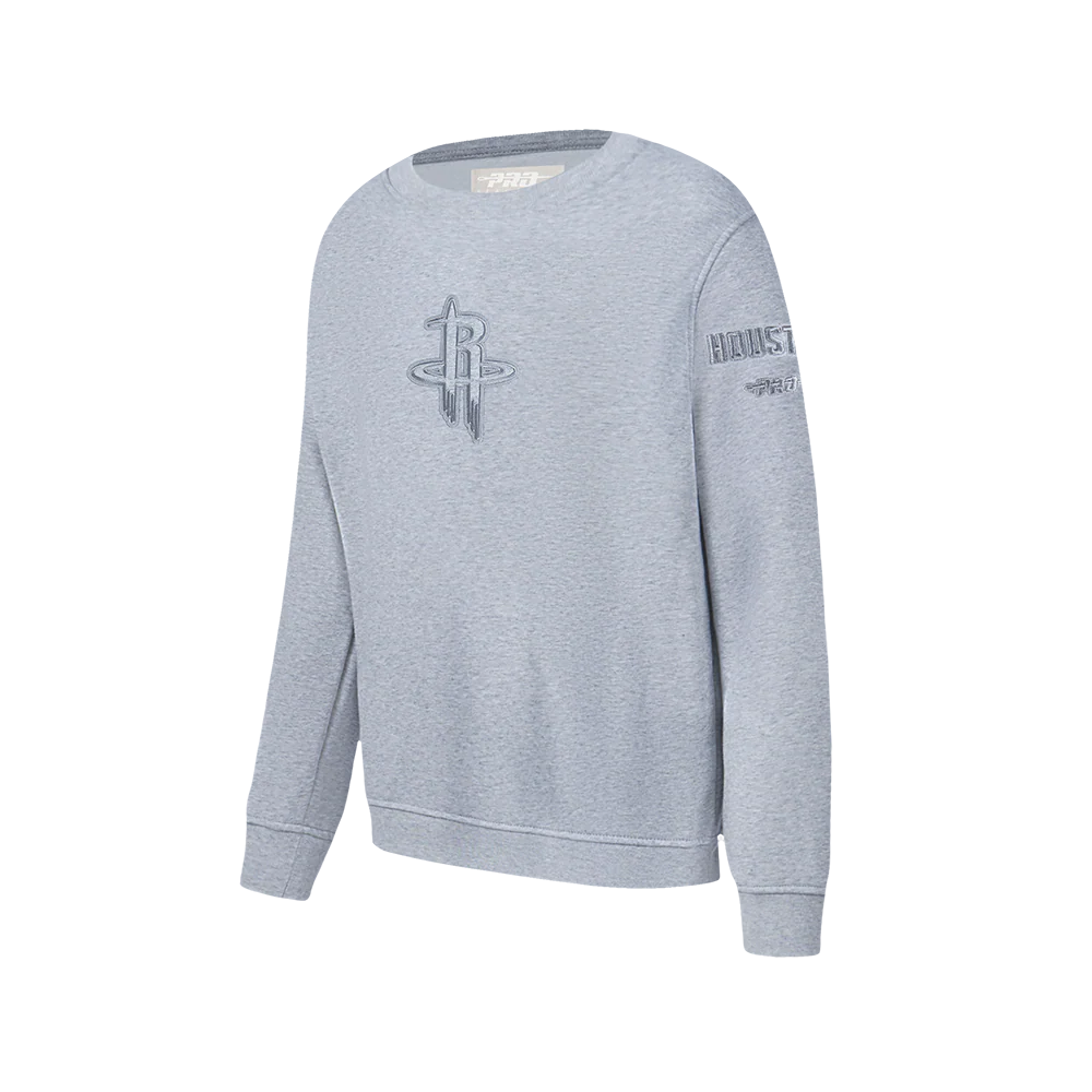 NBA HOUSTON ROCKETS NEUTRAL BIG BOYS FLC CREWNECK (DARK HEATHER GRAY) - Image 2