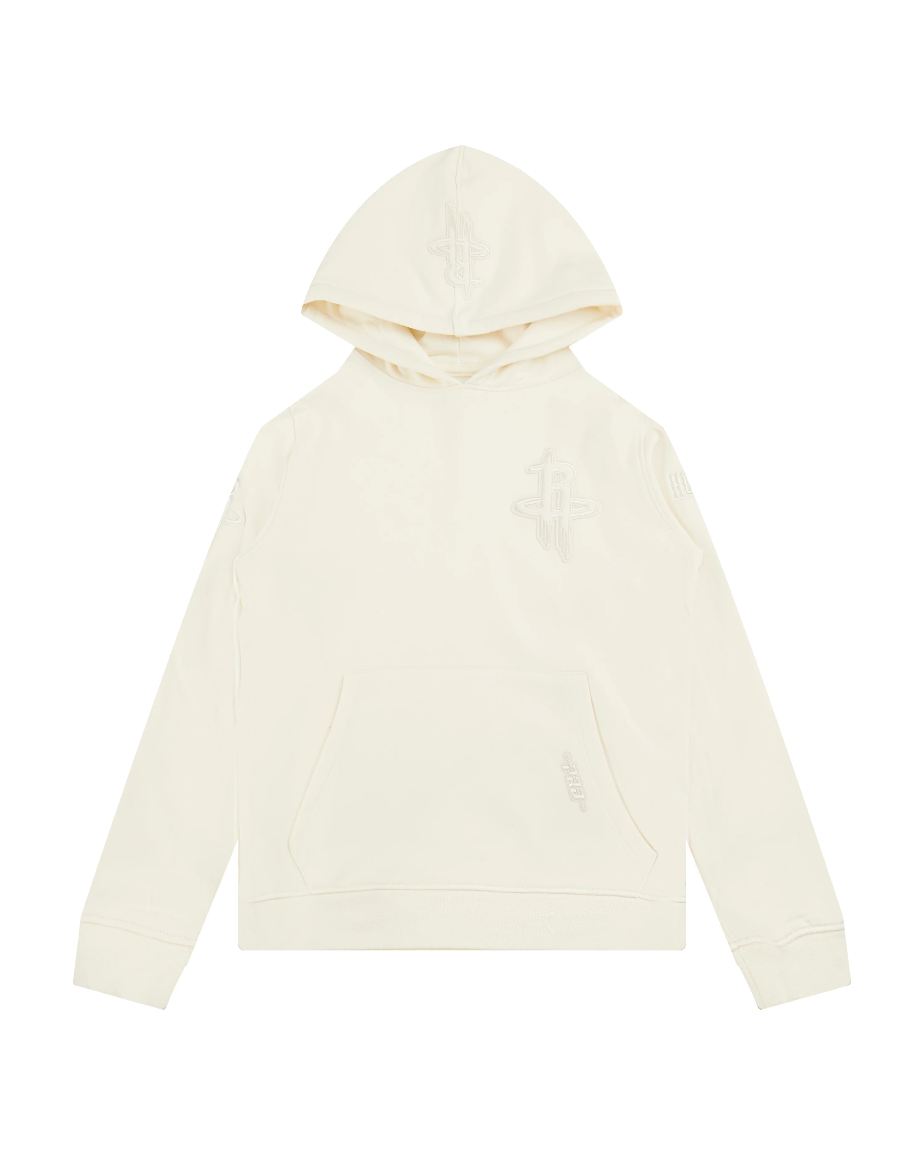 NBA HOUSTON ROCKETS NEUTRAL BIG BOYS FLEECE PULLOVER HOODIE (EGGSHELL)