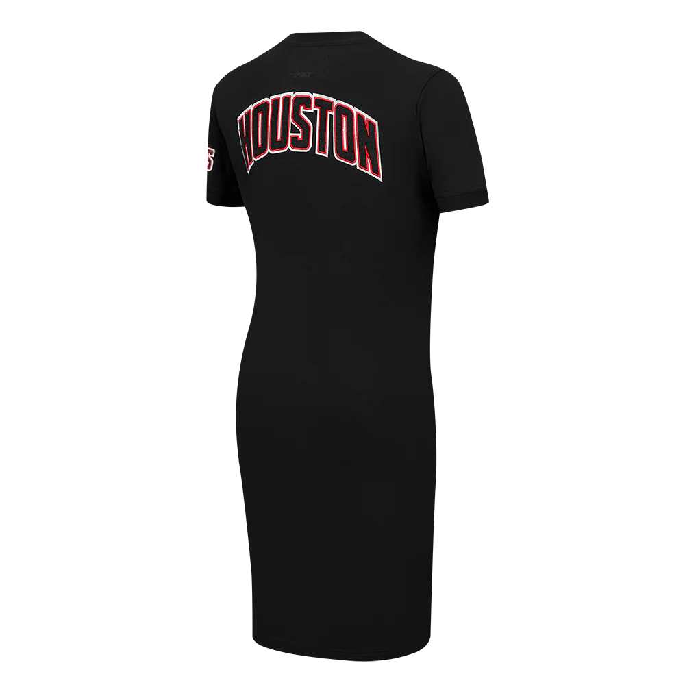 NBA HOUSTON ROCKETS CLASSIC WOMEN'S BODYCON DRESS (BLACK) - Image 4