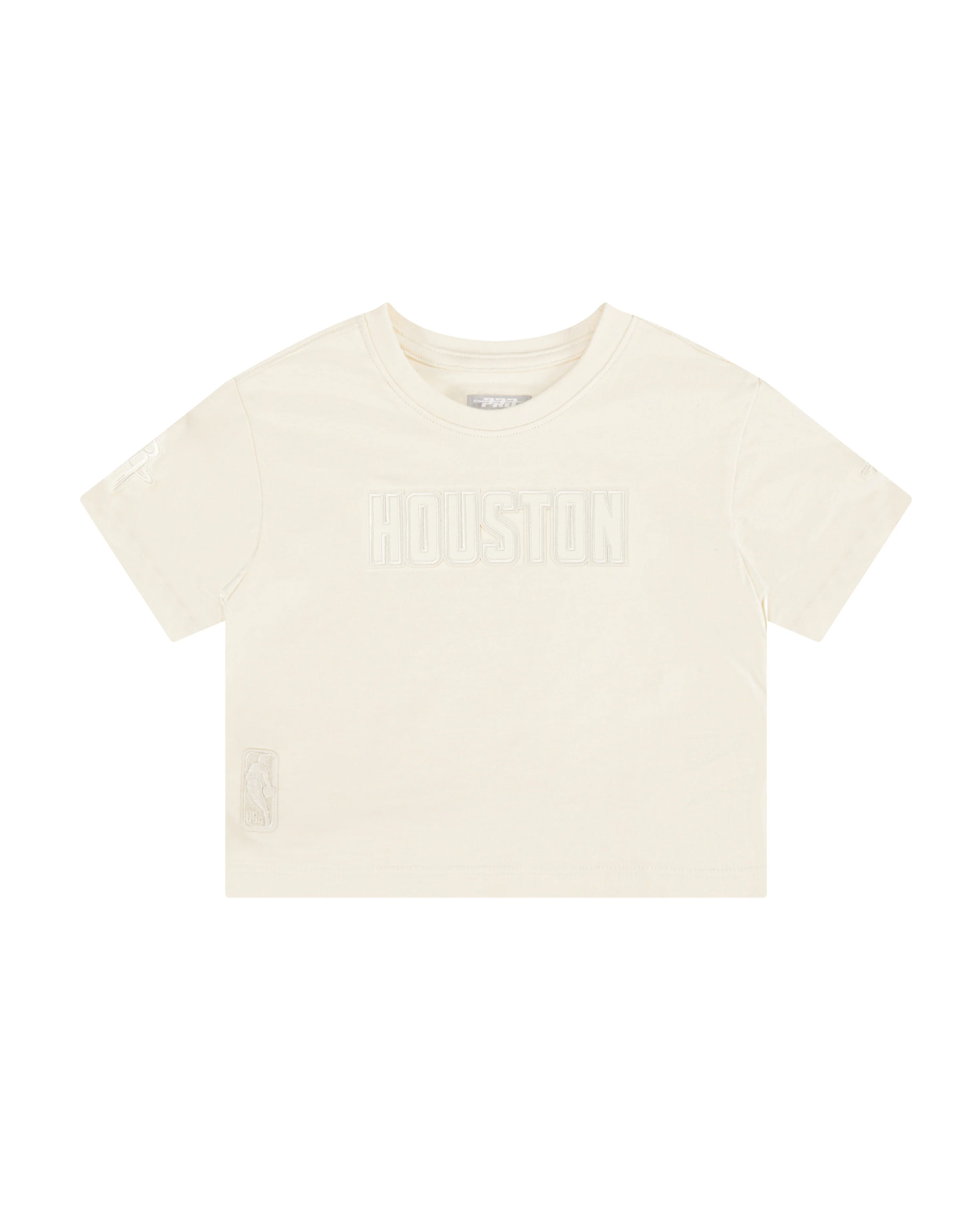 NBA HOUSTON ROCKETS NEUTRAL BIG GIRLS SHORT SLEEVE BOXY TEE (EGGSHELL)