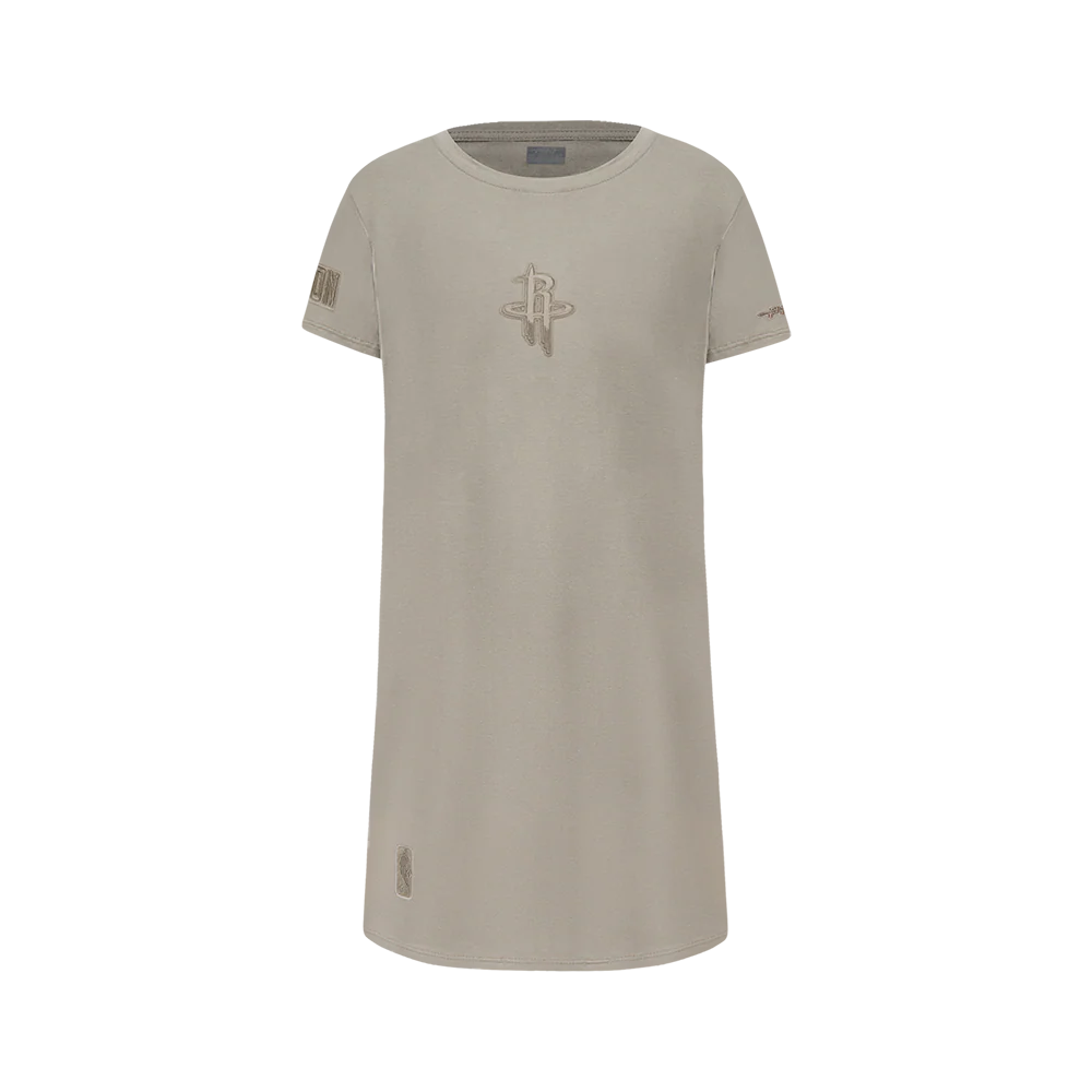 NBA HOUSTON ROCKETS NEUTRAL BIG GIRLS TEE DRESS (TAUPE)