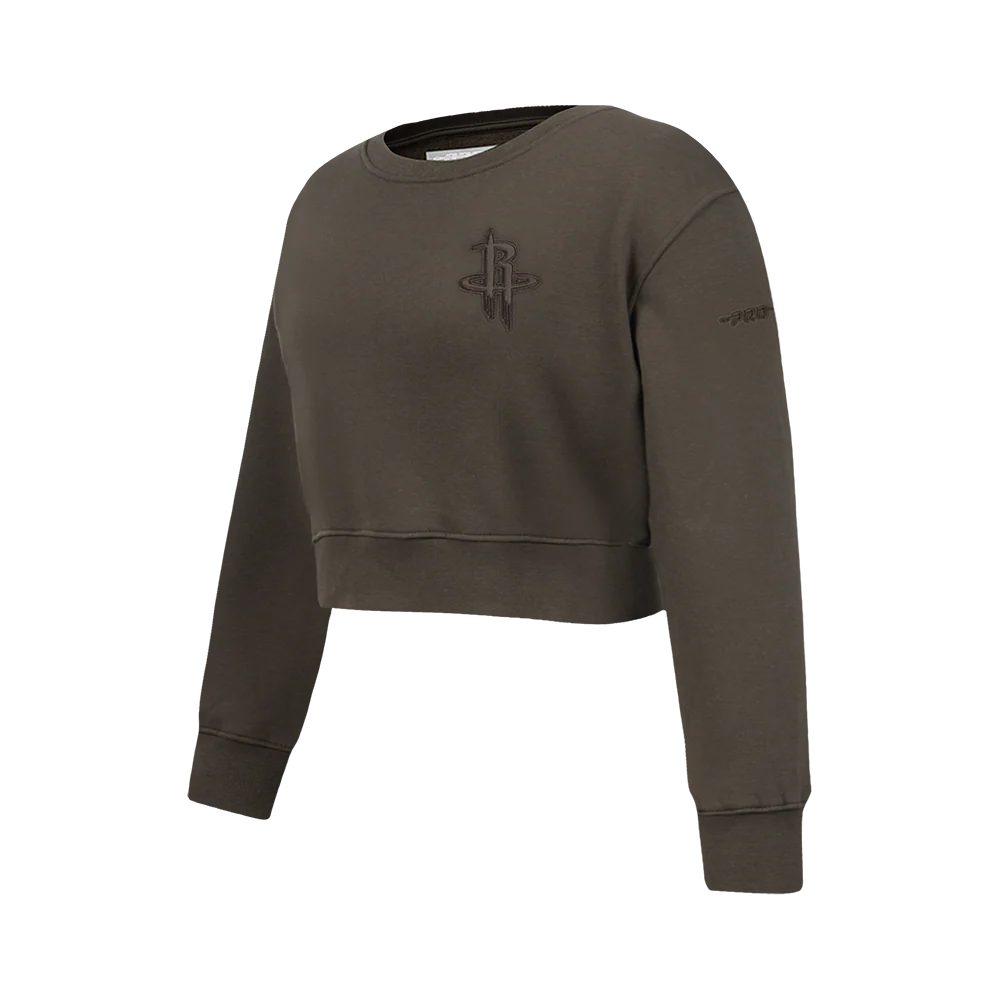 NBA HOUSTON ROCKETS NEUTRAL BIG GIRLS FLC CREWNECK (DARK TAUPE) - Image 2