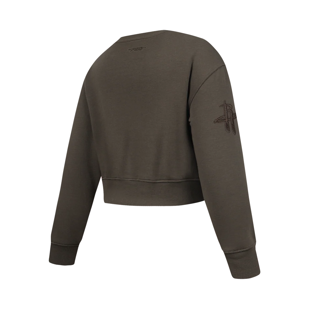 NBA HOUSTON ROCKETS NEUTRAL BIG GIRLS FLC CREWNECK (DARK TAUPE) - Image 4