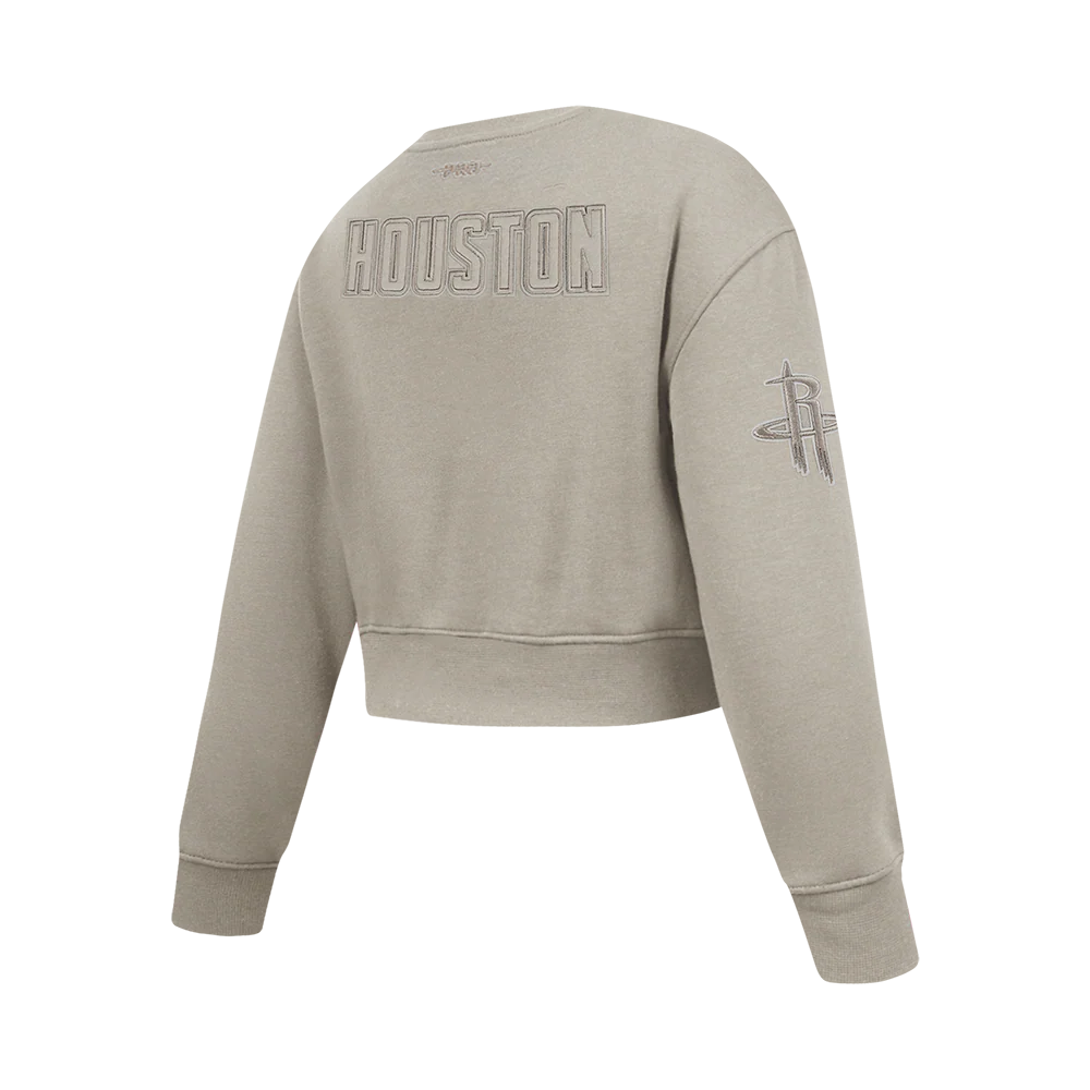 NBA HOUSTON ROCKETS NEUTRAL BIG GIRLS FLC CREWNECK (TAUPE) - Image 4