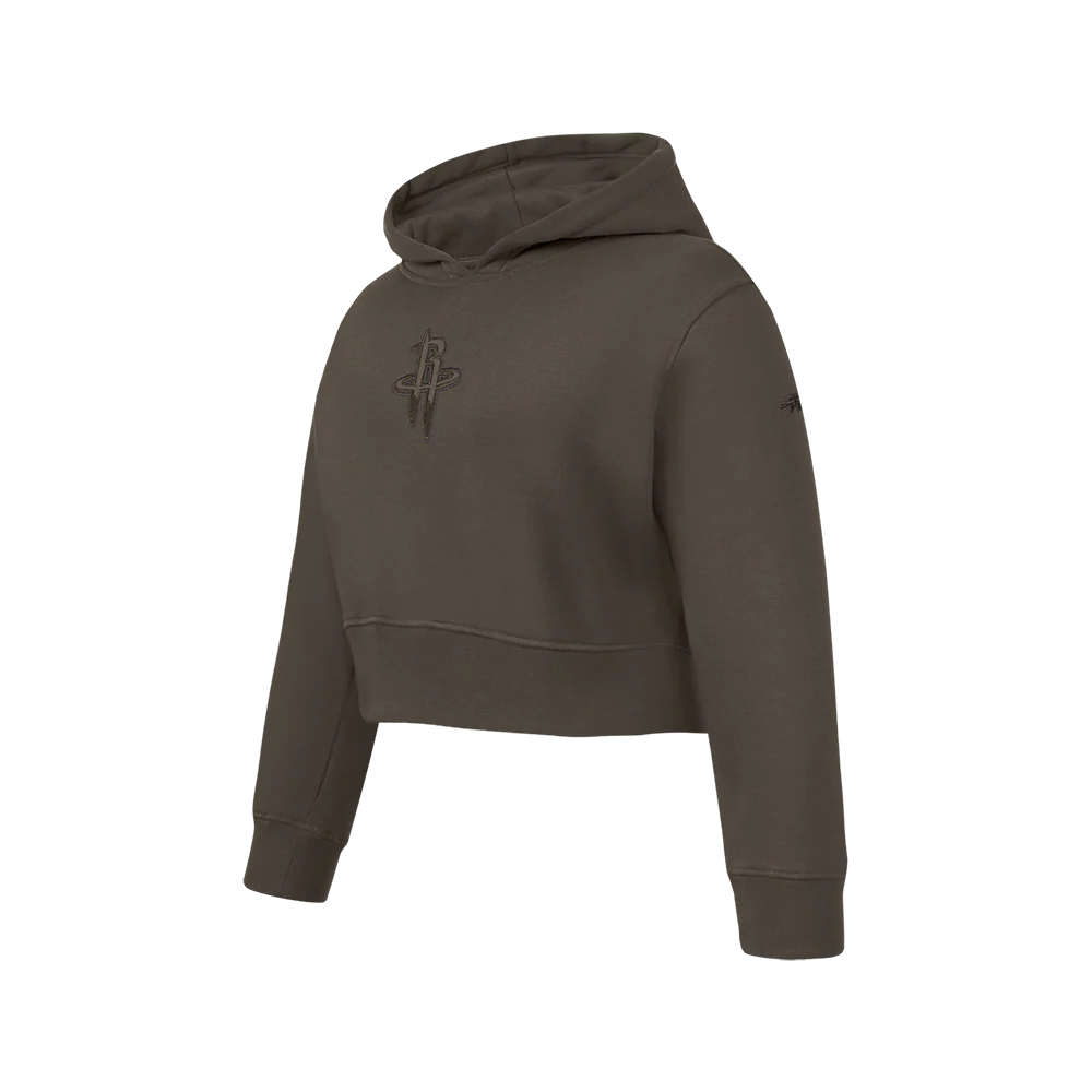 NBA HOUSTON ROCKETS NEUTRAL BIG GIRLS FLC PO HOODIE (DARK TAUPE) - Image 2