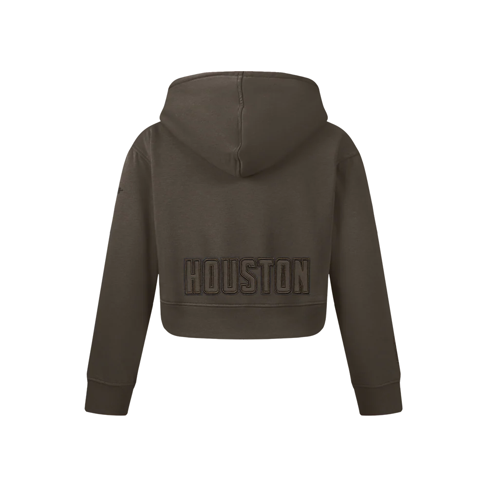 NBA HOUSTON ROCKETS NEUTRAL BIG GIRLS FLC PO HOODIE (DARK TAUPE) - Image 3
