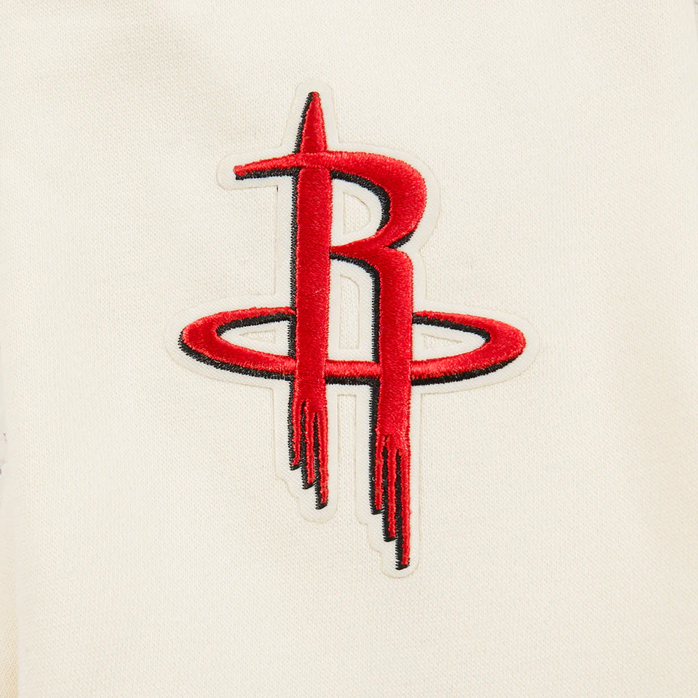 NBA HOUSTON ROCKETS RETRO CLASSIC BIG GIRL'S RIB FLC CREWNECK (EGGSHELL/ RED) - Image 6