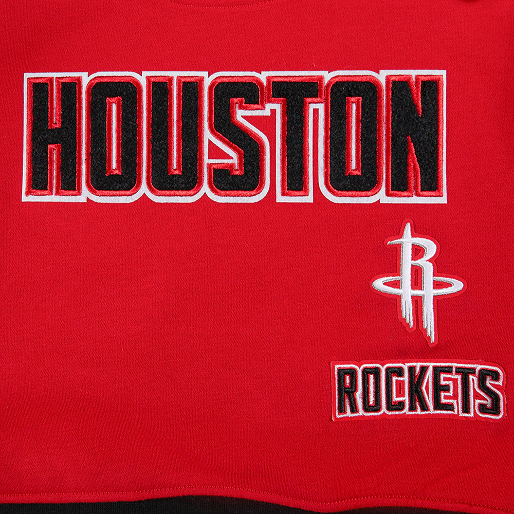 NBA HOUSTON ROCKETS RETRO CLASSIC BIG GIRLS RIB FLEECE CREWNECK (RED/BLACK) - Image 6
