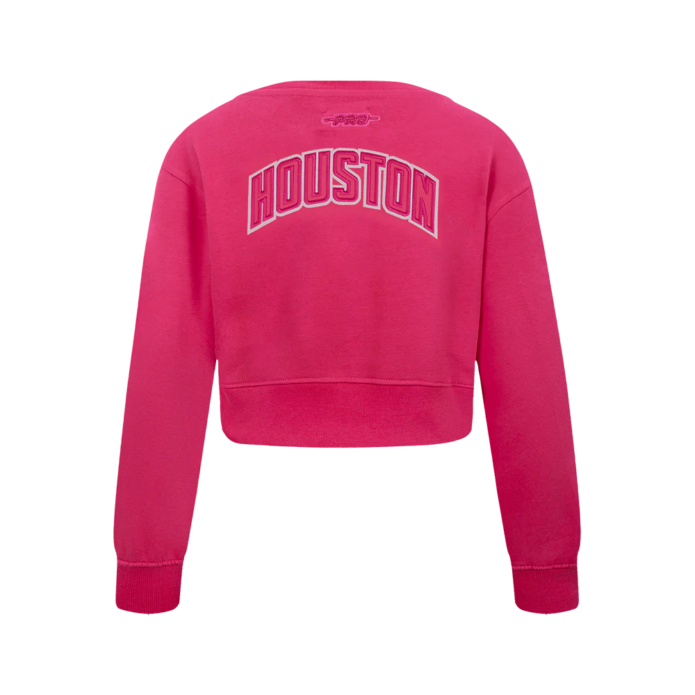 NBA HOUSTON ROCKETS TRIPLE PINK BIG GIRLS FLC CREWNECK (BEETROOT PURPLE) - Image 3