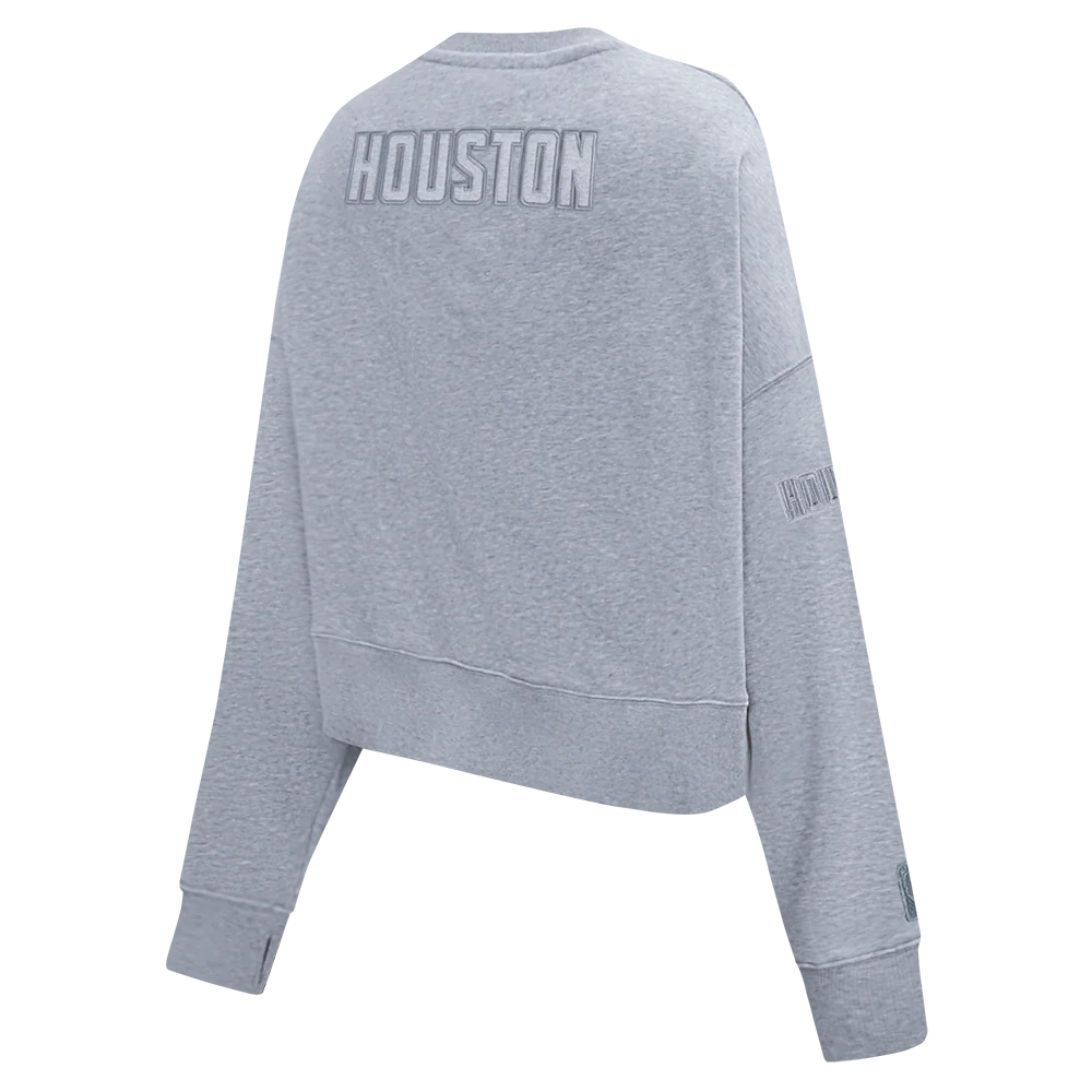 NBA HOUSTON ROCKETS NEUTRAL WOMEN'S CREWNECK (DARK HEATHER GRAY) - Image 4