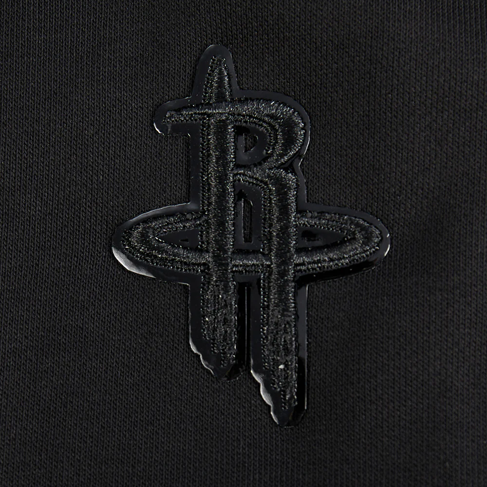 NBA HOUSTON ROCKETS TRIPLE BLACK WOMEN'S FLC CROPPED PO HOODIE (TRIPLE BLACK) - Image 8