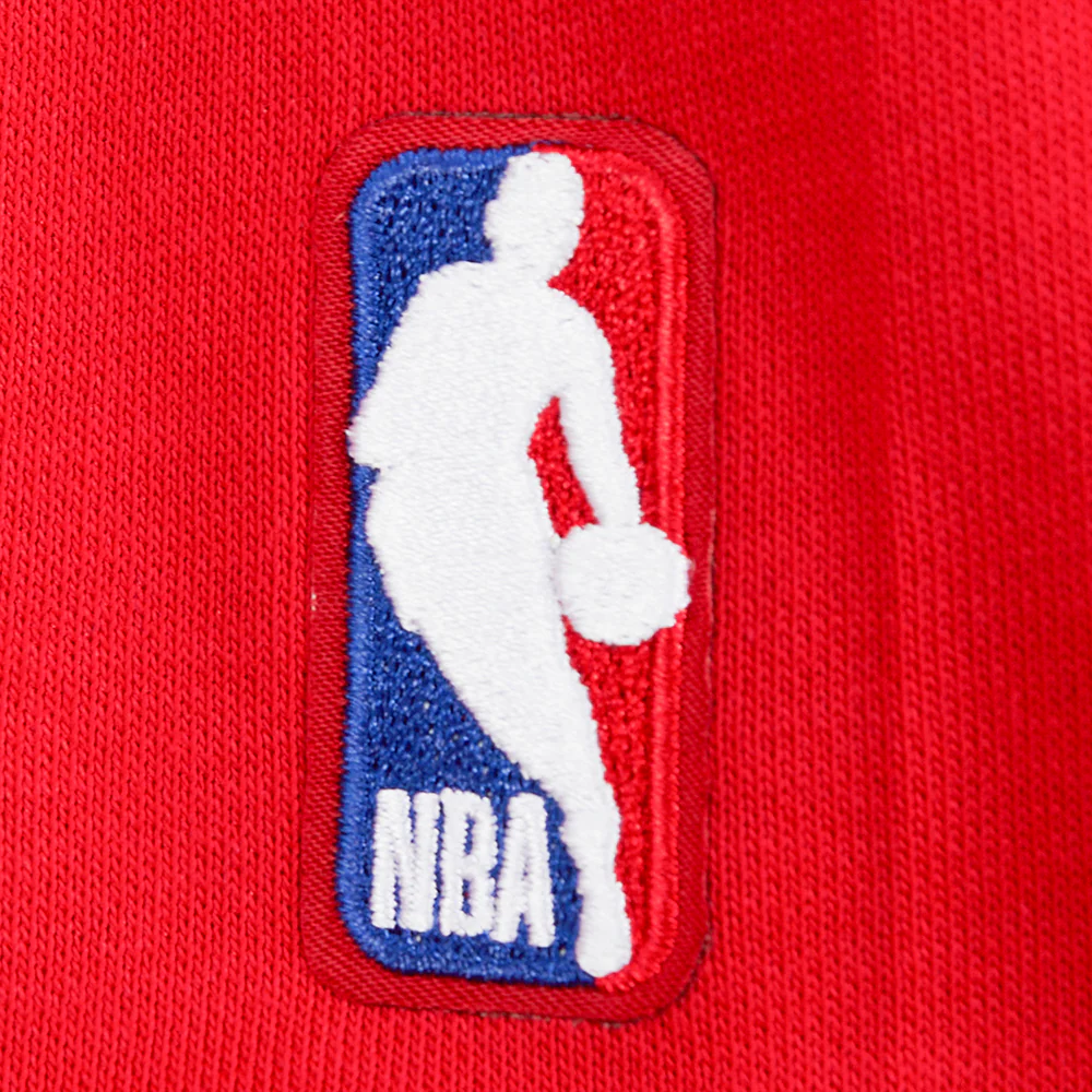 NBA HOUSTON ROCKETS OLD ENGLISH WOMEN'S FLC CREWNECK (RED) - Image 7