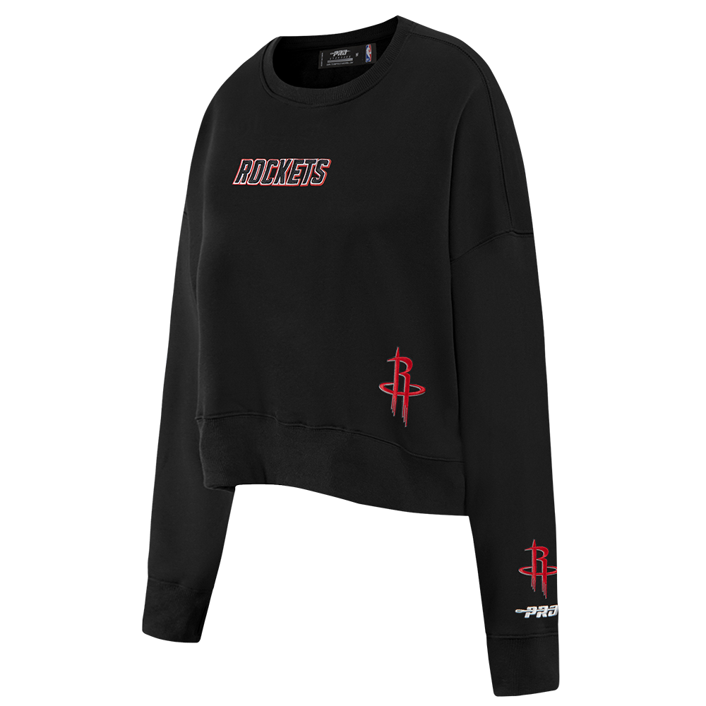 HOUSTON ROCKETS WINGSPAN WOMEN'S FLC CREWNECK (BLACK) - Image 5