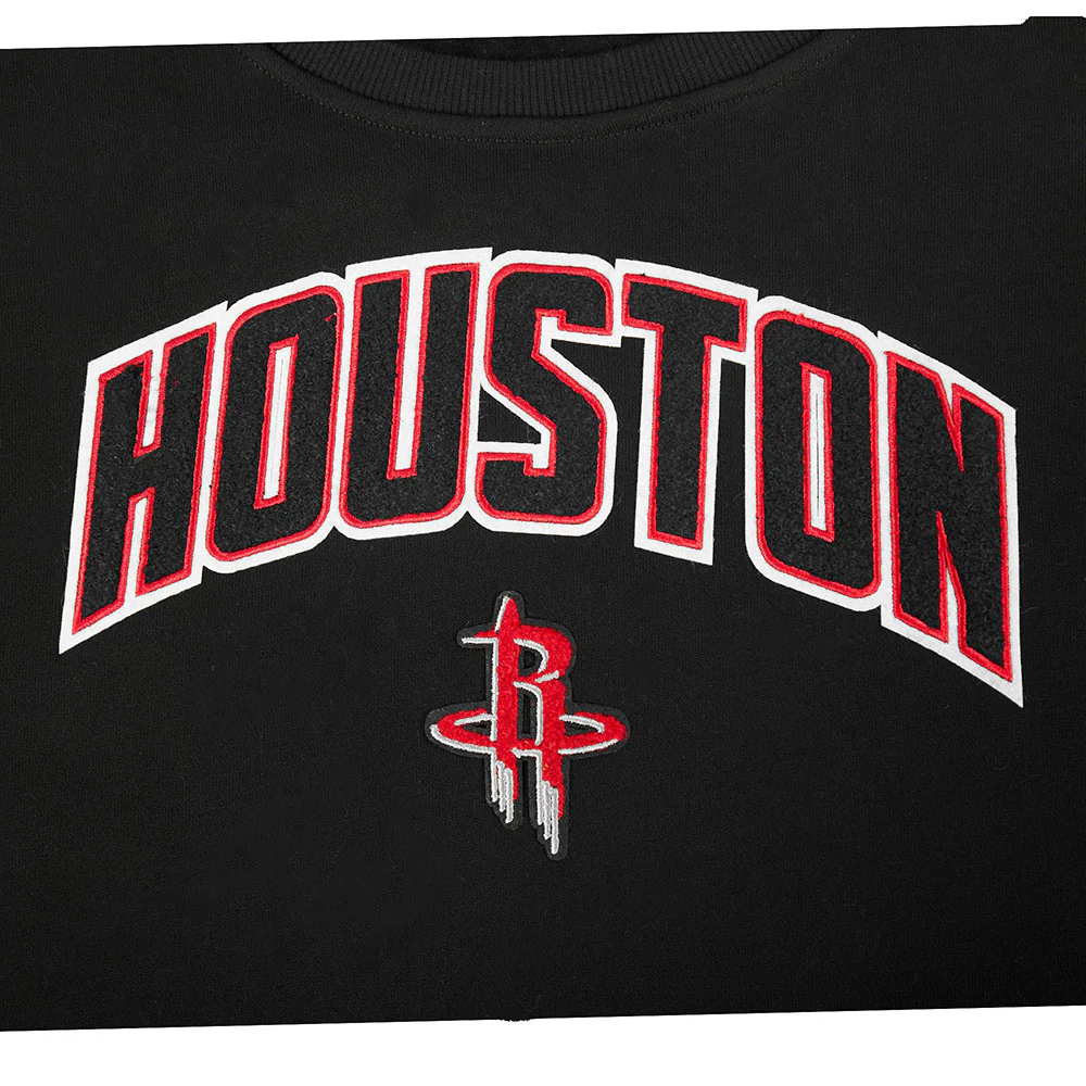NBA HOUSTON ROCKETS CLASSIC WOMEN'S FLC CREWNECK (BLACK) - Image 6