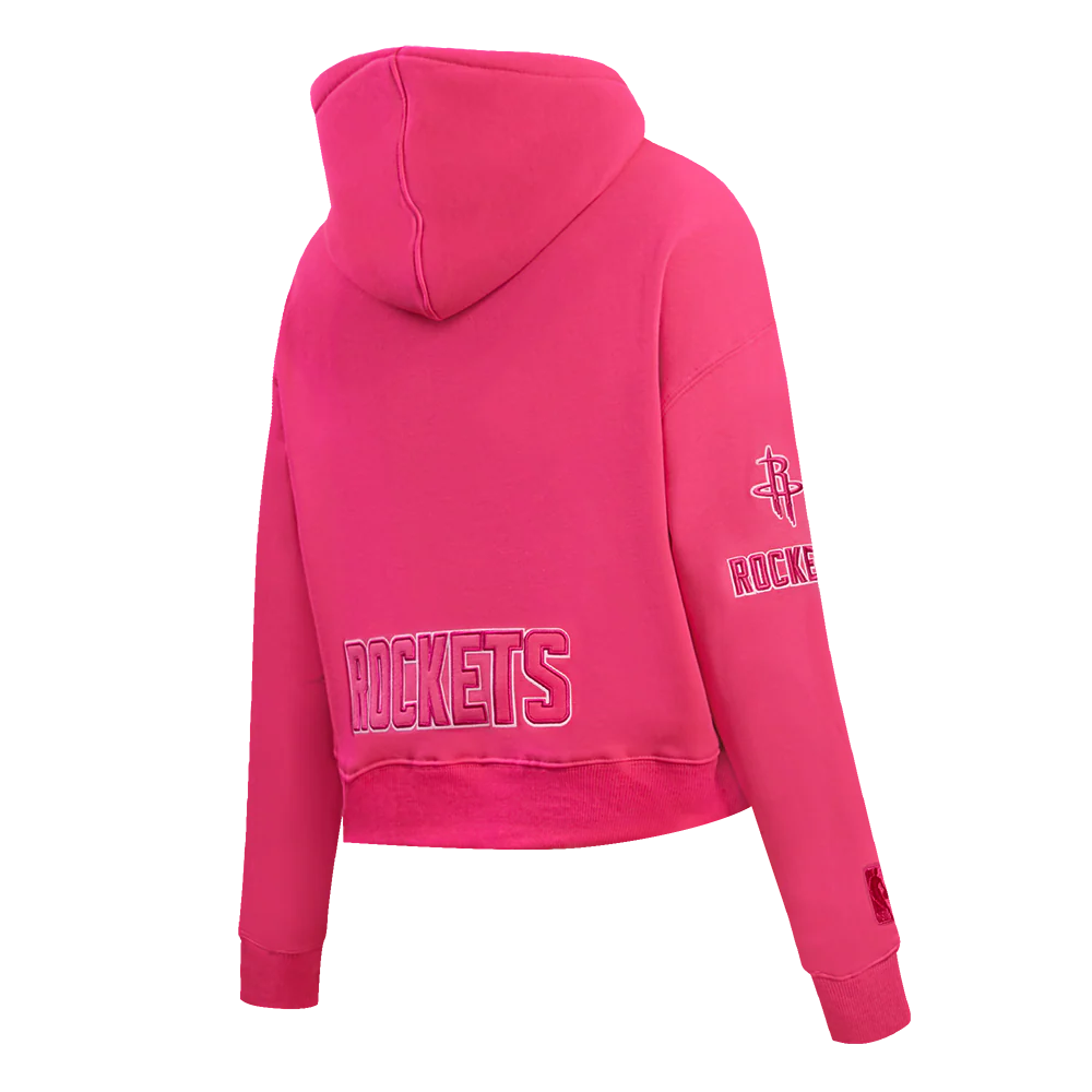 NBA HOUSTON ROCKETS TRIPLE PINK WOMEN'S FLC CROPPED PO HOODIE (BEETROOT PURPLE) - Image 3