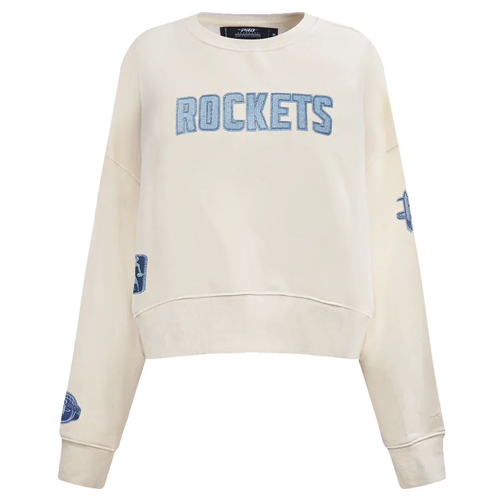 NBA HOUSTON ROCKETS VARSITY BLUES WOMEN'S CREWNECK (LINEN)