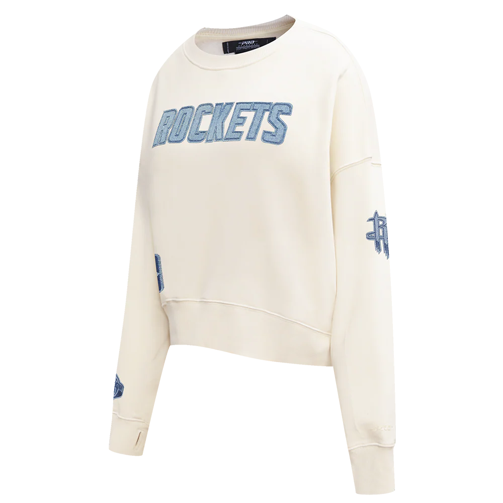 NBA HOUSTON ROCKETS VARSITY BLUES WOMEN'S CREWNECK (LINEN) - Image 2