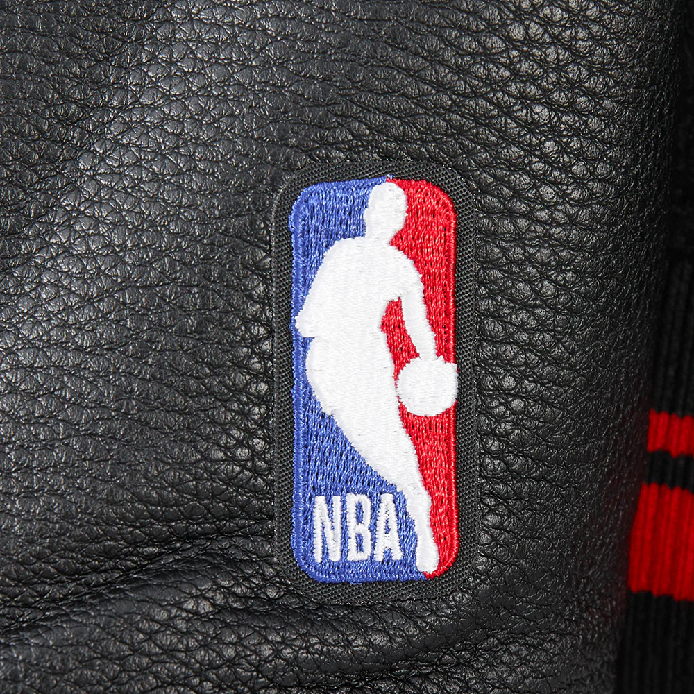 NBA HOUSTON ROCKETS MASHUP WOMEN'S RIB WOOL VARSITY JACKET (BLACK/RED/BLACK) - Image 9