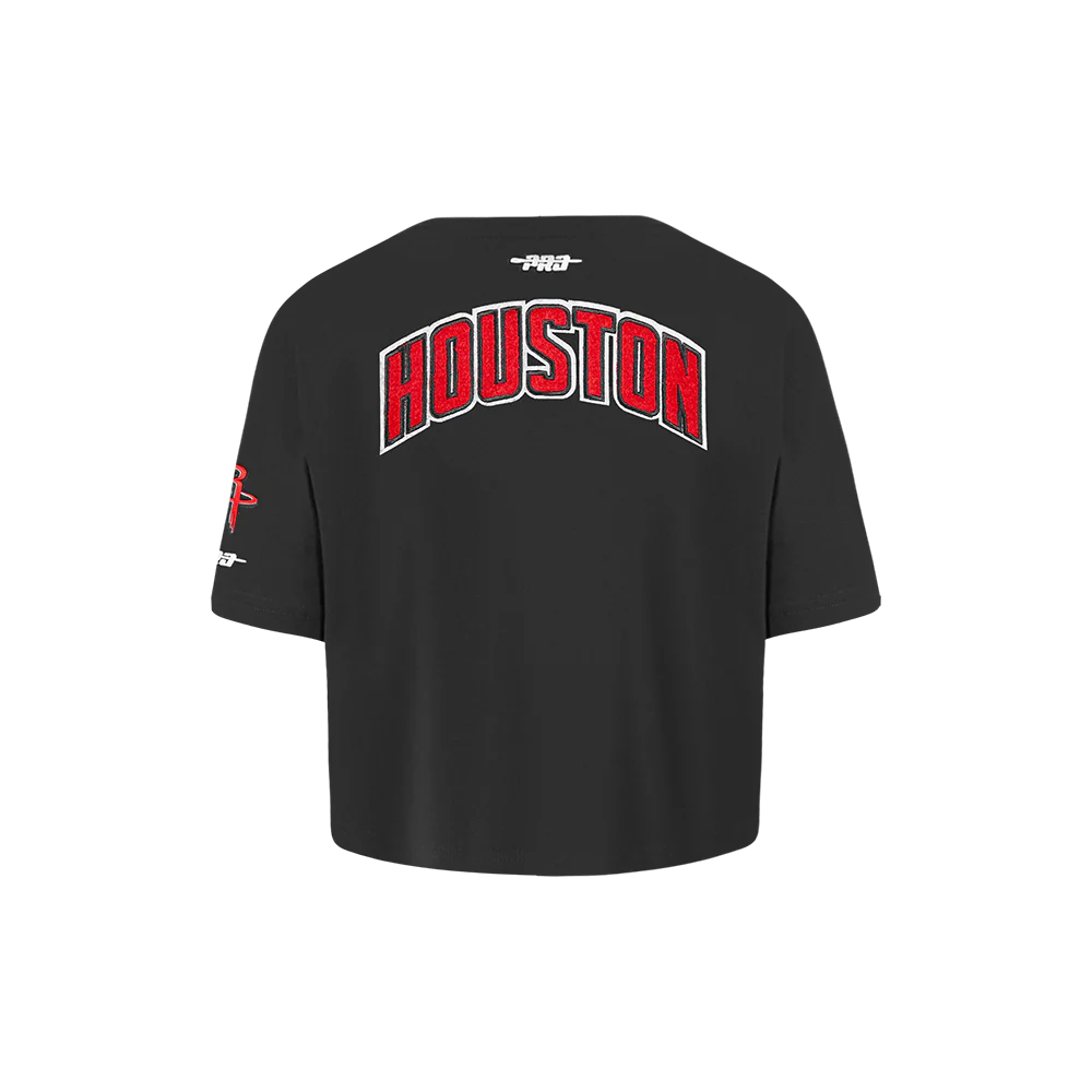 NBA HOUSTON ROCKETS CLASSIC LITTLE GIRLS SHORT SLEEVE BOXY TEE (BLACK) - Image 3