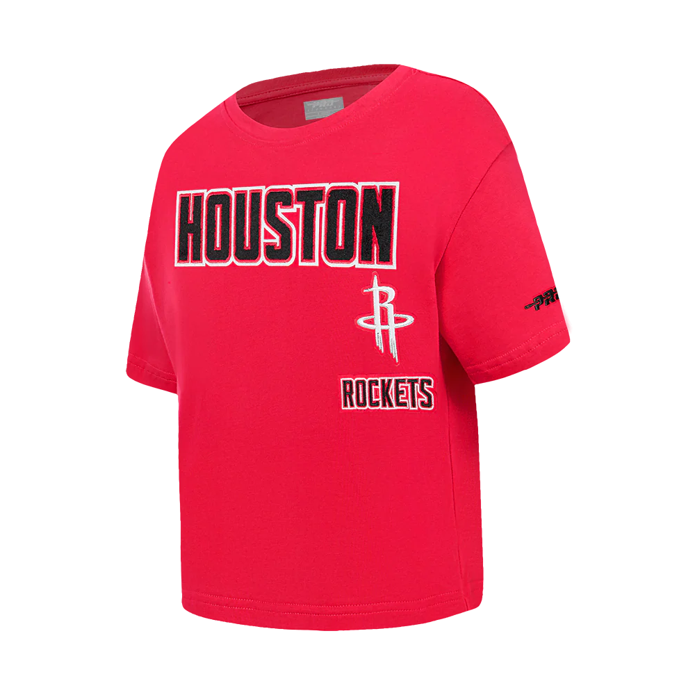 NBA HOUSTON ROCKETS RETRO CLASSIC LITTLE GIRLS SHORT SLEEVE BOXY TEE (RED) - Image 2